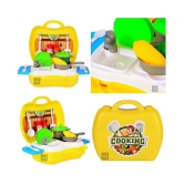 Fratelli Play Food-Cute Little Chef Bring Along Kitchen Cooking Suitcase Set (26 Pieces) - Multicolor - Made in India - Yellow