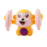 Sevriza™ Dancing and Spinning Rolling Doll Tumble Monkey Toy Voice Control Banana Monkey with Musical Toy for Kids (Multi Color)