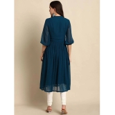 Janasya - Blue Chiffon Womens Flared Kurti ( Pack of 1 ) - None