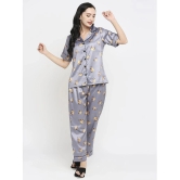 Smarty Pants - Grey Satin Womens Nightwear Nightsuit Sets ( Pack of 1 ) - None