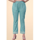 Glomee - Sea Green Cotton Straight Women's Casual Pants ( Pack of 1 ) - None