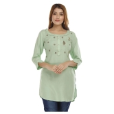 JC4U - Green Rayon Womens Straight Kurti ( Pack of 1 ) - XL