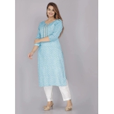 HIGHLIGHT FASHION EXPORT - Light Blue Cotton Womens Straight Kurti ( Pack of 1 ) - None