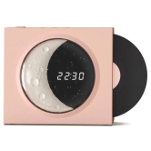 X09 Vinyle Plate Moon Style Alarm Clock Bluetooth Speaker Stereo Sound Wireless Subwoofer-Black