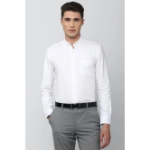 Men White Slim Fit Formal Full Sleeves Formal Shirt