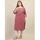 Swasti - Maroon Cotton Womens Straight Kurti ( Pack of 1 ) - None