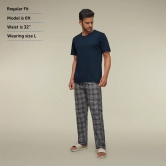 Checkmate Combed Cotton Pyjamas Smoke Grey XL