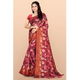 LEELAVATI - Red Cotton Blend Saree With Blouse Piece ( Pack of 1 ) - Red