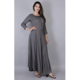 JC4U - Grey Rayon Women''s Anarkali Kurti ( Pack of 1 ) - None