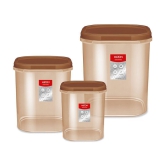 Milton Quadra Storage Container, Set of 3, 6000 ml, 8000 ml, 12000 ml, Brown - Brown