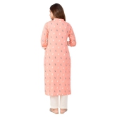 miravan Peach Cotton Blend Straight Kurti - 3XL