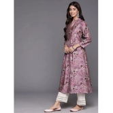 Varanga Silk Printed A-Line Womens Kurti - Purple ( Pack of 1 ) - None