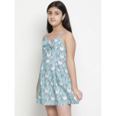 Oxolloxo Girls Blue & Off White Satin Dress