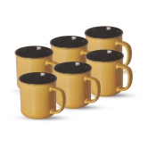 Treo by Milton Glare Ceramic Mug (Brown, 240 ml) - Set of 6 - Brown