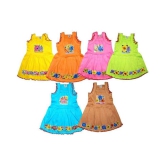 Baby girl cotton printed frock  (pack of 6) - None