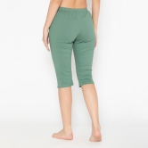 Women's Plain Knitted Capri - Green Myrtle L