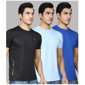 Supersquad Polyester Regular Fit Solid Half Sleeves Mens T-Shirt - Multicolor ( Pack of 3 ) - None