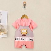 3D Cartoon T-shirt & Dungaree Set-Pink / 1-2 years