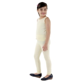 Kids Cave - Beige Cotton Blend Girls Leggings ( Pack of 1 ) - None