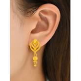 LUV FASHION Golden Jhumki Earrings ( Pack of 1 ) - Golden