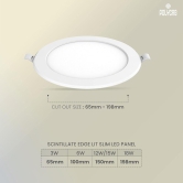 Polycab 12W LED Panel Light Scintillate Edge Slim Round Smart Offers Bright Lumination Long Lifespan No Harmful Radiation PACK OF 2