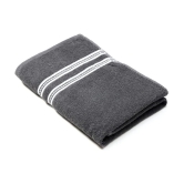 URBAN MAGIC - Cotton Blend Grey Melange Striped Bath Towel ( 70x140 ) cm 400 -GSM ( Pack of 1 ) - Grey Melange