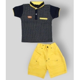 Zadmus - Yellow Cotton Baby Boy T-Shirt & Shorts ( Pack of 1 ) - 6-12 Months