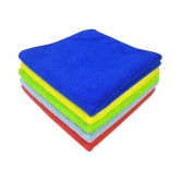 SOFTSPUN Microfiber Cloth - 5 pcs - 40x40 cms - 340 GSM Multi-Color - Thick Lint & Streak-Free Multipurpose Cloths - Automotive Microfibre Towels for Car Bike Cleaning Polishing Washing & De