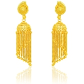 LUV FASHION Golden Drop Earrings ( Pack of 1 ) - Golden