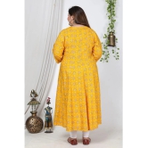 Swasti Cotton Blend Printed Front Slit Womens Kurti - Yellow ( Pack of 1 ) - None