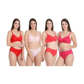 KYODO Lycra Bra and Panty Set - Pack of 4 - 30B