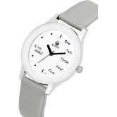 Septem Silver Leather Analog Mens Watch