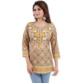 Meher Impex - Yellow Crepe Women's Straight Kurti ( Pack of 1 ) - 3XL