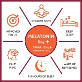 Carbamide Forte Melatonin 5mg with Tagara 125mg Sleeping Aid Pills – 60 Tablets