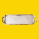 Textured Metallic Silver Decor Tray Silver 30cm