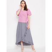 Women Wrap Top and Ruffled Skirt