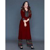 Estela - Maroon Straight Rayon Women's Stitched Salwar Suit ( Pack of 1 ) - None