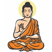 Asmi Collection Meditating God Buddha Wall Sticker ( 85 x 60 cms )