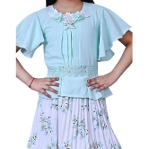 Arshia Fashions - Blue Polyester Girls Top With Skirt ( ) - None