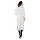 Kbz White Rayon Straight Kurti - XXL