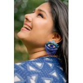 Eye for Eye Blue Beaded Earrings