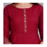 Smien - Maroon Rayon Women''s Anarkali Kurti ( Pack of 1 ) - None