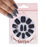 BRIDAL C SHAPE STONE NAILS (NAIL KIT INCLUDED)-Classic Black