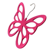 CONNECTWIDE? Flocking Butterfly Type Hanger Flocking Plastic Scarves Hangers for Tie, Scarf holders butterfly design with velvet flocculation, Non-Slip Flocked Scarf Tie Belt Clothes Wardrobe Holder Hook Hanger 12 openings, 29 x 23.5 cm. ( Pink)