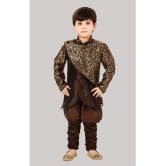 Coxxup Brown Silk Blend Boys Sherwani ( Pack of 1 ) - None