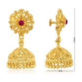 VIVASTRI Golden Jhumki Earrings ( Pack of 1 ) - Golden