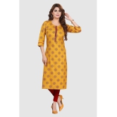 Meher Impex - Gold Cotton Women''s Straight Kurti ( Pack of 1 ) - None