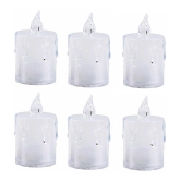 TINUMS - Off White LED Tea Light Candle 8 cm ( Pack of 6 )