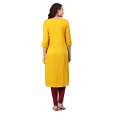 Alena Yellow Rayon Straight Kurti - M