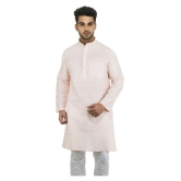 DESHBANDHU DBK Peach 100 Percent Cotton Kurta Single - None